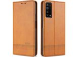 Huawei P Smart 2021 Custodia, Portafoglio Con Chiusura Magnetica E Supporto, Custodia Flip In Pelle Per Huawei P Smart 2021 Marrone