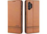 Custodia Samsung A32 5G, Portafoglio Con Chiusura Magnetica E Supporto, Custodia Flip In Pelle Per Samsung Galaxy A32 5G Marrone