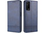 Laimtop Custodia In Pelle Per Huawei P Smart 2021, Flip Cover Wallet Case Chiusura Magnetica Stand Custodia Protettiva Per Huawei P Smart 2021 Blu