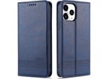 Custodia Per Iphone 12 Pro Max, Portafoglio Con Chiusura Magnetica E Supporto, Custodia In Pelle Flip Per Iphone 12 Pro Max Blu