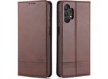 Custodia Samsung A32 5G, Portafoglio Con Chiusura Magnetica E Supporto, Custodia Flip In Pelle Per Samsung Galaxy A32 5G Caffè
