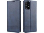 Custodia Samsung A72, Portafoglio Con Chiusura Magnetica E Supporto, Custodia In Pelle Flip Per Samsung Galaxy A72 5G/4G Blu