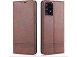 Custodia Samsung A72, Portafoglio Con Chiusura Magnetica E Supporto, Custodia In Pelle Flip Per Samsung Galaxy A72 5G/4G Caffè