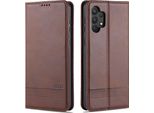 Custodia Samsung A32 4G, Portafoglio Con Chiusura Magnetica E Supporto, Custodia In Pelle Flip Per Samsung Galaxy A32 4G Caffè