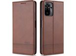 Custodia Redmi Note 10 4G, Portafoglio Con Chiusura Magnetica E Supporto, Custodia Flip In Pelle Per Xiaomi Redmi Note 10 4G / Note 10S Coffee