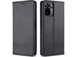 Custodia Redmi Note 10 4G, Portafoglio Con Chiusura Magnetica E Supporto, Custodia Flip In Pelle Per Xiaomi Redmi Note 10 4G / Note 10S Nero
