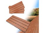 Tolletour Piastrelle Per Terrazze Wpc Piastrelle In Legno Plastica 60S 10M² Set 60X30Cm, Marrone Giardino Click Piastrelle Pavimentazione Con Drenaggio Piastrelle Terrazza Balcone