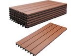 Clanmacy Wpc Patio Tiles Legno Plastica 12Pcs 2M2 Piastrelle 30X60 Cm Patio Tiles Click Tiles Balcone Tiles Impermeabile
