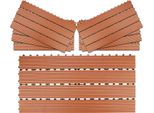 Wolketon Piastrelle Terrazza Wpc Piastrelle Legno Plastica 24Pcs 4M² Set 60X30Cm, Marrone Giardino Click Piastrelle Pavimentazione Con Drenaggio Piastrelle Terrazza Balcone