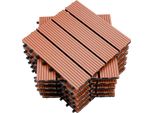 Wolketon Wpc Piastrelle Per Patio 55Er Piastrelle In Legno Plastica Economia Set Per 5M² 30X30Cm Giardino Click Piastrelle Pavimentazione Con Drenaggio Piastrelle Balcone