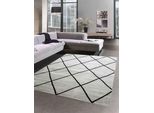 Tappeto Scandinavo Per Il Soggiorno Con Motivo A Diamante Grigio Nero Di Facile Manutenzione Dimensioni - 160X230 Cm