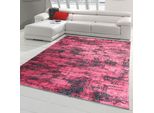 Tappeto Moderno Da Salotto Con Disegno Astratto Orientale In Rosso Su Sfondo Nero Dimensioni - 120X170 Cm