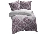 EtÉRea Renforcé Biancheria Da Letto 135X200Cm + 80X80Cm - 100% Cotone - Copripiumino Barocco Naturale Morbido - Set Di Biancheria Da Letto Con Cuscino 135X200Cm Copripiumino + 80X80Cm Federa 2 Pezzi - Oekotex - Viola