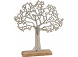 Espositore Ad Albero In Alluminio Su Legno Di Mango - Circa 33X30 Cm