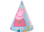 Cappelli Di Carta Per Feste Peppa Pig - 6 Pz