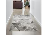Tappeto Soggiorno Tappeto Di Design Motivo Geometrico Grigio Dimensioni - 80X150 Cm