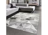 Tappeto Soggiorno Tappeto Di Design Motivo Geometrico Grigio Dimensioni - 120X170 Cm
