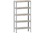 Scaffale In Metallo Senza Viti Con Ripiani In Mdf, 180 X 90 X 40 Cm, 5 Ripiani