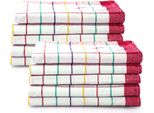 Asciugamani Da Tè Sterzbachs In Cotone -Premium - Asciugamani Da Cucina 50X70 Cm - Set Di 10 - Asciugamani Da Cucina 200 Gsm - Asciugamani Da Cucina Asciutti - Asciugamani Da Tè Rossi