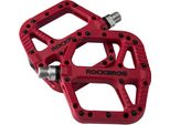 Rockbros Pedali Bicicletta Nylon 9/16'' Pedali 3 Cuscinetti Antiscivolo Rosso