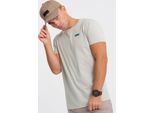 Ombre Clothing T-Shirt Da Uomo A Maniche Corte Sarrat Grigio Chiaro M