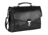 Leonhard Heyden Pelle Cartella Laptop Bag Con Scomparto Per Laptop Roma Briefcase 1 Compartment Black Nero