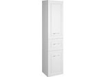 Dispensa Favolo Con Cesto Portabiancheria 40X184X31Cm, Bianco Opaco