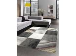 Tappeto Moderno Da Salotto A Quadri Grigio Giallo Oro Dimensioni - 200 X 290 Cm