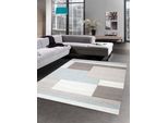 Tappeto Moderno A Pelo Corto Da Salotto Tappeto Contour Cut Check Astratto Blu Pastello Taupe Dimensioni - 60X110 Cm