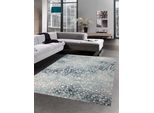 Tappeto Soggiorno Moderno Mosaico Grigio Turchese Dimensioni - 80X150 Cm