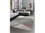 Tappeto Tappeto Moderno Soggiorno Onde Rosa Grigio Pastello Dimensioni - 80X150 Cm