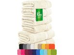 EtÉRea Set Di 6 Asciugamani [100% Cotone] - Carli Natur - 2X Asciugamani Per La Doccia 2X Asciugamani Per Le Mani 2X Asciugamani Per Gli Ospiti - Piccoli Asciugamani - Set Di Asciugamani Asciugamano Da Bagno - Asciugamano - Asciugamani Per Il Viso - Spugna 500 G/M²
