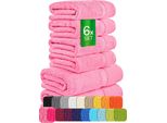 EtÉRea Set Di 6 Asciugamani [100% Cotone] - Rosa Carli - 2X Asciugamani Per La Doccia 2X Asciugamani Per Le Mani 2X Asciugamani Per Gli Ospiti - Piccoli Asciugamani - Set Di Asciugamani Asciugamano Da Bagno - Asciugamano - Asciugamani Per Il Viso - Spugna 500 G/M²