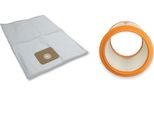 5 Sacchetti + 1 Filtro Lavabile Per Nilfisk Multi Ii 30 T Inox