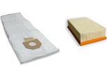 5 Sacchetti Per Aspirapolvere +1 Filtro Per Filtro Pieghettato Piatto Hilti VC20-U E VC40-U