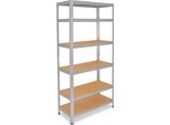 Shelfplaza Home 200X90X60 Cm Scaffale Pesante In Zincato Con 6 Ripiani E 145 Kg Di Portata Per Ripiano