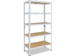 Shelfplaza Home 180X50X30 Cm Scaffale Pesante In Bianco Con 5 Ripiani E 175 Kg Di Portata Per Ripiano