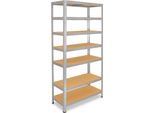 Shelfplaza Home 230X120X23 Cm Scaffale Pesante In Zincato Con 7 Ripiani E 125 Kg Di Portata Per Ripiano