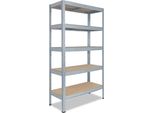 Shelfplaza Pro 200X75X40 Cm Scaffale Pesante In Zincato Con 5 Ripiani E 200 Kg Di Portata Per Ripiano