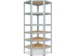 Shelfplaza Home 180X60X30 Cm Scaffale Angolare In Zincato Con 6 Ripiani E 145 Kg Di Portata Per Ripiano