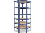 Shelfplaza Home 200X90X60 Cm Scaffale Angolare In Blu Con 6 Ripiani E 145 Kg Di Portata Per Ripiano