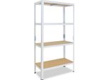 Shelfplaza Home 180X50X30 Cm Scaffale Pesante In Bianco Con 4 Ripiani E 175 Kg Di Portata Per Ripiano