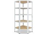 Shelfplaza Home 200X80X50 Cm Scaffale Angolare In Bianco Con 5 Ripiani E 175 Kg Di Portata Per Ripiano
