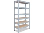 Shelfplaza Pro 230X100X30 Cm Scaffale Pesante In Zincato Con 6 Ripiani E 166 Kg Di Portata Per Ripiano