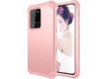 Custodia Per Samsung Galaxy S20 Ultra Hybrid 3In1 Pc E Tpu Antiurto, Custodia Resistente Oro Rosa