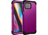 Custodia Per Motorola One 5G / Moto G 5G Plus Custodia Ibrida 3In1 In Pc E Tpu Antiurto, Resistente Viola