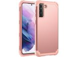 Custodia Per Samsung Galaxy S21 5G Hybrid 3In1 Pc E Tpu Antiurto, Custodia Resistente Oro Rosa