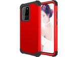 Custodia Per Samsung Galaxy S20 Ultra Hybrid 3In1 Pc E Tpu Antiurto, Custodia Resistente Rossa