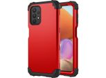 Custodia Per Samsung Galaxy A32 5G Hybrid 3In1 Pc E Tpu Antiurto, Custodia Resistente Rossa