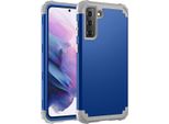 Custodia Per Samsung Galaxy S21 Fe 5G Hybrid 3In1 Pc E Tpu Antiurto, Custodia Resistente Blu